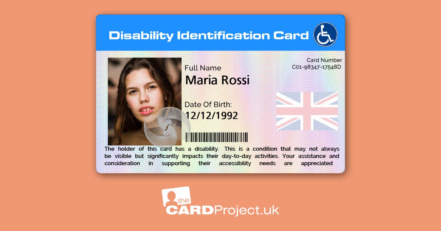 English Italian Disability Card (REAR)